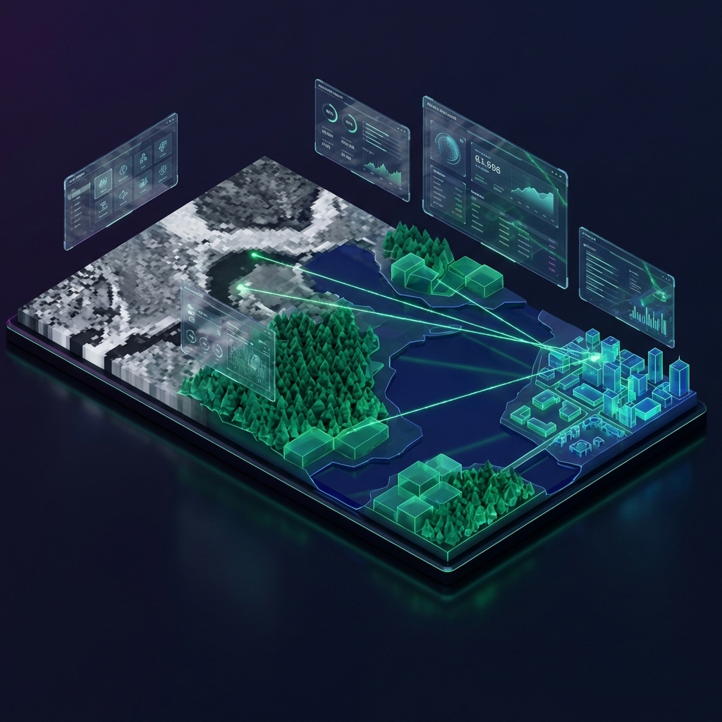 3D Land Cover Map Visualization